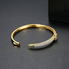 Minimalist Geometric Copper Bracelet With Microinlaid Zircon Accents For Women Fine Fashion Jewelry