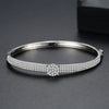 Minimalist Geometric Copper Bracelet With Microinlaid Zircon Accents For Women Fine Fashion Jewelry