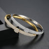 Minimalist Geometric Copper Bracelet With Microinlaid Zircon Accents For Women Fine Fashion Jewelry