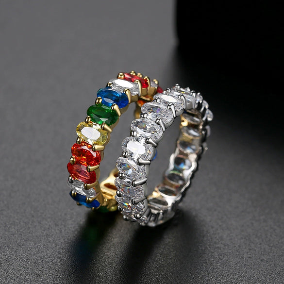 Minimalist Geometric Copper Electroplated Zircon Inlaid Women's Ring Wholesale Gift