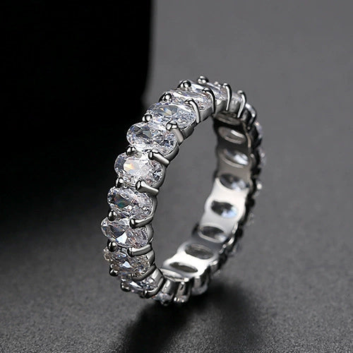Minimalist Geometric Copper Electroplated Zircon Inlaid Women's Ring Wholesale Gift
