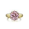 Minimalist Geometric Copper Ring With Pink Zircon And Electroplated Finish For Wedding Or Engagement Jewelry