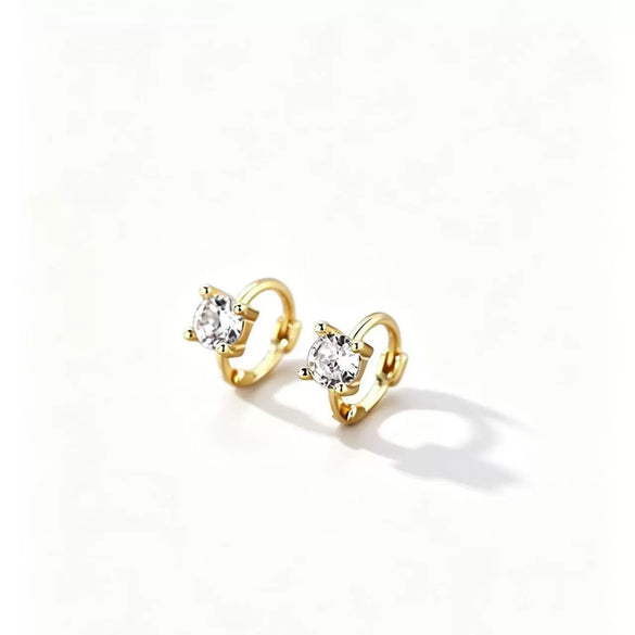 Minimalist Geometric Cross Shaped Rhinestone Ear Cuffs And Small Hoop Earrings For Women Copper Electroplated Fashion Jewelry