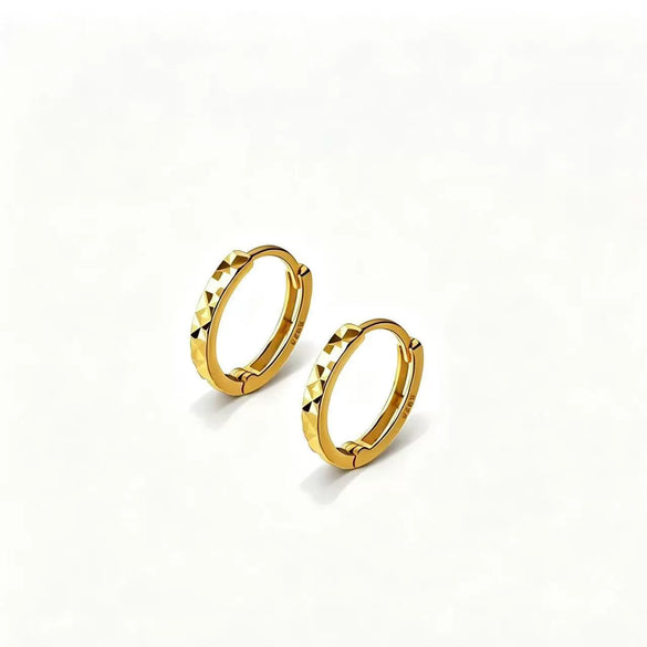 Minimalist Geometric Cross Shaped Rhinestone Ear Cuffs And Small Hoop Earrings For Women Copper Electroplated Fashion Jewelry