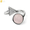 Minimalist Geometric Crystal Ring Adjustable Open Band Fashion Micro Inlaid Exquisite Unisex Jewelry