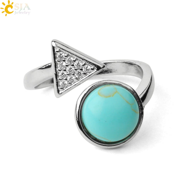 Minimalist Geometric Crystal Ring Adjustable Open Band Fashion Micro Inlaid Exquisite Unisex Jewelry