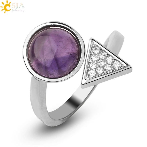 Minimalist Geometric Crystal Ring Adjustable Open Band Fashion Micro Inlaid Exquisite Unisex Jewelry