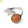 Minimalist Geometric Crystal Ring Adjustable Open Band Fashion Micro Inlaid Exquisite Unisex Jewelry