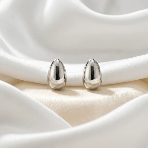 Minimalist Geometric Cshaped Alloy Earrings With A Smooth Electroplated Finish And Stainless Steel Ear Posts
