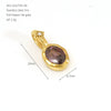 Minimalist Geometric December Birthstone Rhinestone Pendant In 316 Stainless Steel With Colorful Pearl Detail And Electroplated Finish