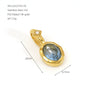 Minimalist Geometric December Birthstone Rhinestone Pendant In 316 Stainless Steel With Colorful Pearl Detail And Electroplated Finish