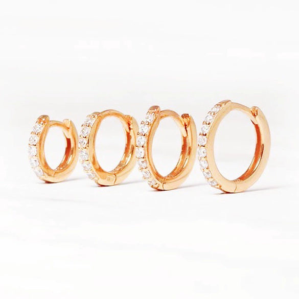 Minimalist Geometric Design Unisex S925 Sterling Silver Circle Earrings With Zircon And Diamond Treatment Fashion Jewelry