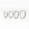 Minimalist Geometric Design Unisex S925 Sterling Silver Circle Earrings With Zircon And Diamond Treatment Fashion Jewelry