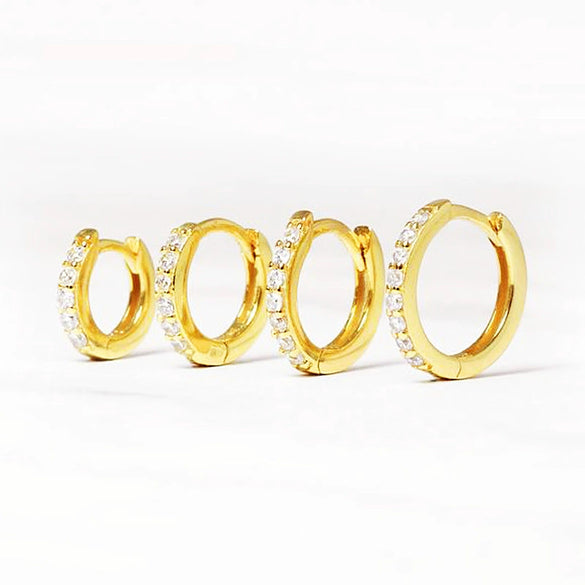 Minimalist Geometric Design Unisex S925 Sterling Silver Circle Earrings With Zircon And Diamond Treatment Fashion Jewelry