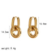 Minimalist Geometric Doublering Stainless Steel Earrings For Women With Pvd Furnace Vacuum Real Gold Plating