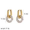 Minimalist Geometric Doublering Stainless Steel Earrings For Women With Pvd Furnace Vacuum Real Gold Plating