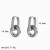 Minimalist Geometric Doublering Stainless Steel Earrings For Women With Pvd Furnace Vacuum Real Gold Plating