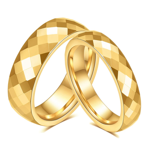 Minimalist Geometric Faceted Rhombus Tungsten Steel Ring With Electroplated Finish For Unisex Couple Style Wholesale