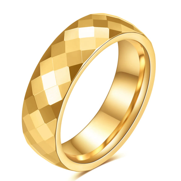 Minimalist Geometric Faceted Rhombus Tungsten Steel Ring With Electroplated Finish For Unisex Couple Style Wholesale