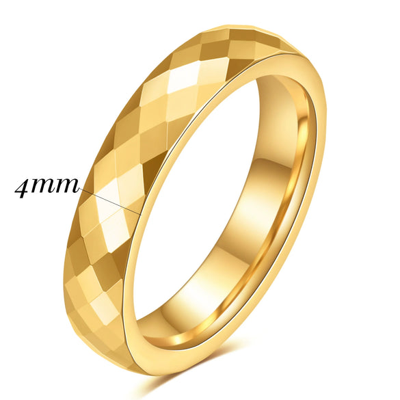 Minimalist Geometric Faceted Rhombus Tungsten Steel Ring With Electroplated Finish For Unisex Couple Style Wholesale