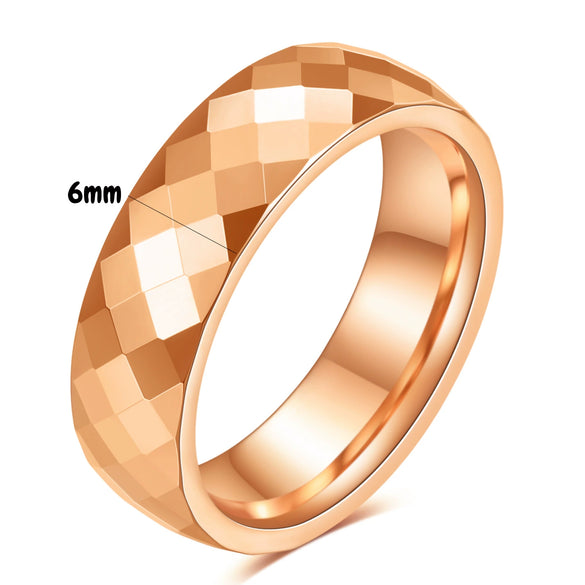 Minimalist Geometric Faceted Rhombus Tungsten Steel Ring With Electroplated Finish For Unisex Couple Style Wholesale