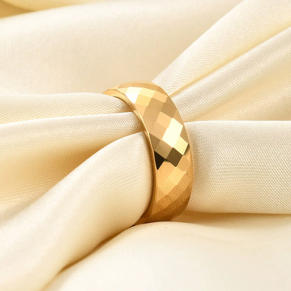 Minimalist Geometric Faceted Rhombus Tungsten Steel Ring With Electroplated Finish For Unisex Couple Style Wholesale