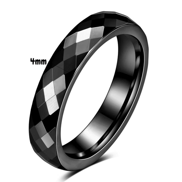Minimalist Geometric Faceted Rhombus Tungsten Steel Ring With Electroplated Finish For Unisex Couple Style Wholesale