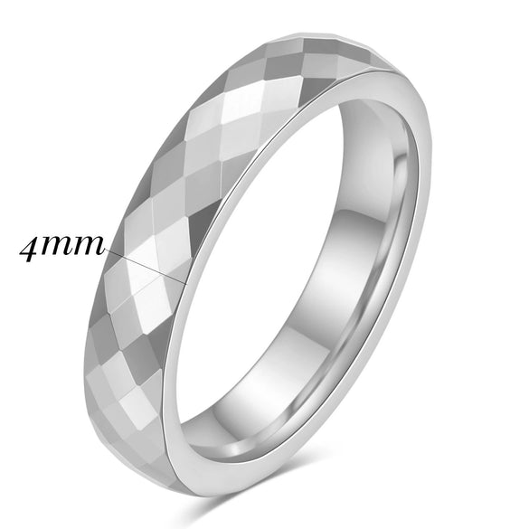 Minimalist Geometric Faceted Rhombus Tungsten Steel Ring With Electroplated Finish For Unisex Couple Style Wholesale