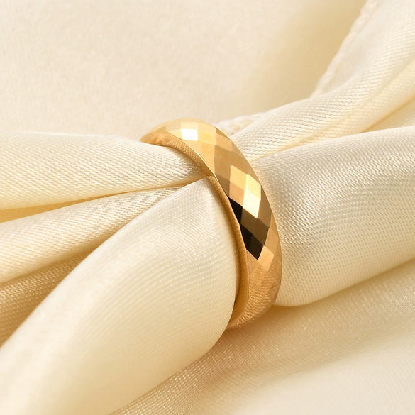 Minimalist Geometric Faceted Rhombus Tungsten Steel Ring With Electroplated Finish For Unisex Couple Style Wholesale