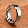 Minimalist Geometric Flat Band Ring In Tungsten Steel Fully Polished Electroplated Finish Unisex Matching Couple Rings