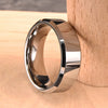 Minimalist Geometric Flat Band Ring In Tungsten Steel Fully Polished Electroplated Finish Unisex Matching Couple Rings
