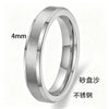 Minimalist Geometric Frosted Stainless Steel Rings With Double Beveled Edges And Electroplated Finish Wholesale
