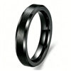 Minimalist Geometric Frosted Stainless Steel Rings With Double Beveled Edges And Electroplated Finish Wholesale