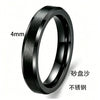 Minimalist Geometric Frosted Stainless Steel Rings With Double Beveled Edges And Electroplated Finish Wholesale