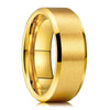 Minimalist Geometric Frosted Tungsten Steel Couple Rings With Double Beveled Edges And Electroplated Finish For Unisex Jewelry