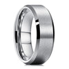 Minimalist Geometric Frosted Tungsten Steel Couple Rings With Double Beveled Edges And Electroplated Finish For Unisex Jewelry