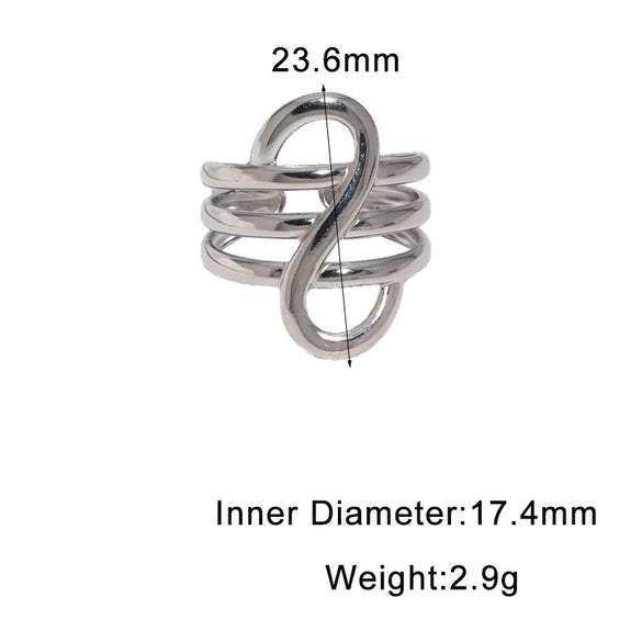 Minimalist Geometric Gold Electroplated Stainless Steel Non Fading Open Ring For Women