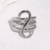 Minimalist Geometric Gold Electroplated Stainless Steel Non Fading Open Ring For Women