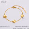 Minimalist Geometric Heartshaped Stainless Steel 18K Goldplated Bracelet Jewelry For Women