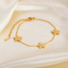 Minimalist Geometric Heartshaped Stainless Steel 18K Goldplated Bracelet Jewelry For Women