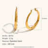 Minimalist Geometric Hollow Faceted Stainless Steel Gold Plated Earrings For Women