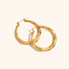 Minimalist Geometric Hollow Faceted Stainless Steel Gold Plated Earrings For Women