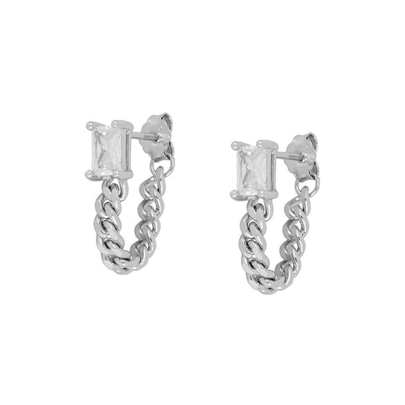 Minimalist Geometric Inlaid Zircon Women's Earrings