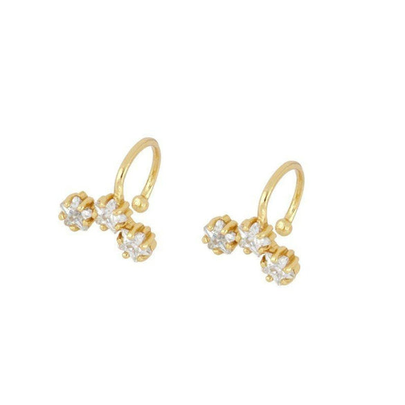 Minimalist Geometric Inlaid Zircon Women's Earrings