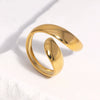 Minimalist Geometric Irregular Stainless Steel Open Ring For Women With Electroplated Finish And Thick Line Design