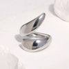 Minimalist Geometric Irregular Stainless Steel Open Ring For Women With Electroplated Finish And Thick Line Design