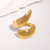 Minimalist Geometric Irregular Stainless Steel Open Ring For Women With Electroplated Finish And Thick Line Design