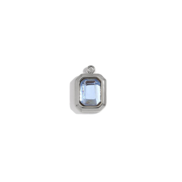 Minimalist Geometric Jewelry Accessories Stainless Steel 18K Gold Plated Square Glass Pendant For Women