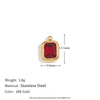Minimalist Geometric Jewelry Accessories Stainless Steel 18K Gold Plated Square Glass Pendant For Women