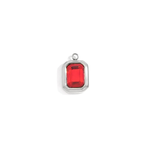 Minimalist Geometric Jewelry Accessories Stainless Steel 18K Gold Plated Square Glass Pendant For Women